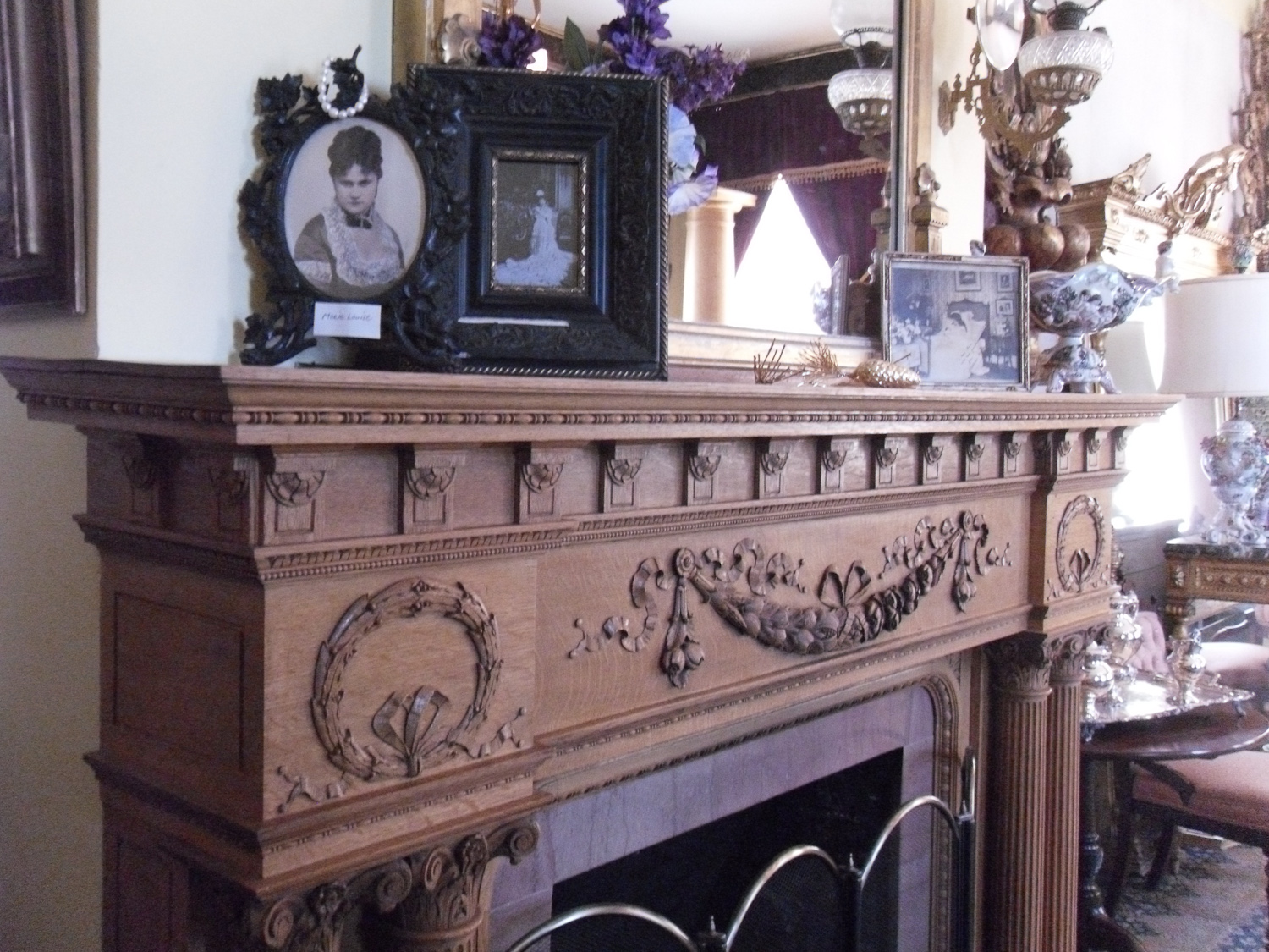 Hand carved mantel